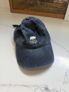 Johnston Canyon Navy Blue Adjustable Strap Embroidered Bear Logo Cap